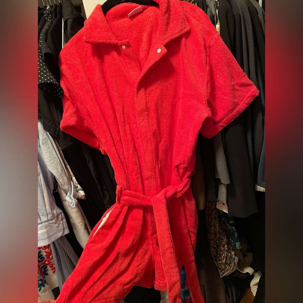 Red Terry romper